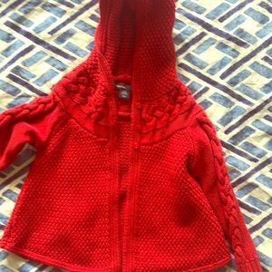 Gap red riding hood sweater jacket/ cardigan.